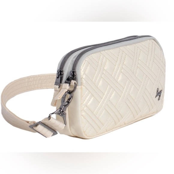 LUG COUPE XL METALLIC CHAMPAGNE SMALL CROSSBODY CHEST BAG BELT BAG NWT - Picture 1 of 8